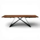 Table extensible 160/240 x 90 cm en noyer et fer - Nodo Viadurini