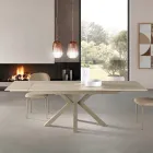 Table extensible 160/240 x 91 cm en pierre frittée effet marbre - Palazzo Viadurini