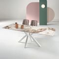 Table extensible 160/240 x 91 cm en pierre frittée effet marbre - Palazzo