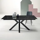 Table extensible 180/240 x 100 cm en pierre frittée effet marbre - Loggia Viadurini