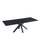 Table extensible 180/240 x 100 cm en pierre frittée effet marbre - Loggia Viadurini