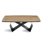 Table Extensible 200/300x100 en Placage Chêne et Métal - Cross Viadurini