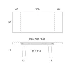 Table Extensible 3 m Plateau Céramique Brillante Pieds Métal - Papusca Viadurini
