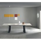 Table Extensible 3 m Plateau Céramique Brillante Pieds Métal - Papusca Viadurini