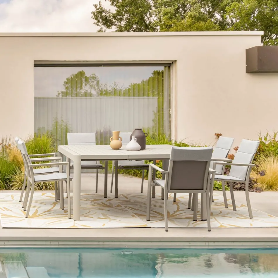 Table extensible jusqu'à 149 cm en aluminium thermolaqué - Besoin Viadurini