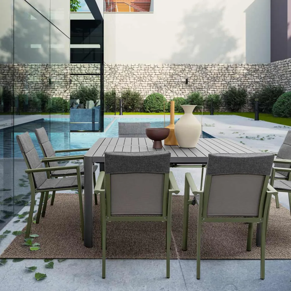 Table extensible jusqu'à 149 cm en aluminium thermolaqué - Besoin Viadurini