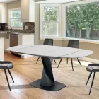 Table extensible jusqu'à 165 cm en métal et céramique - Boccanera Viadurini