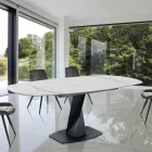 Table extensible jusqu'à 165 cm en métal et céramique - Boccanera Viadurini