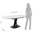 Table extensible jusqu'à 165 cm en métal et céramique - Boccanera Viadurini