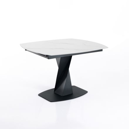 Table extensible jusqu'à 165 cm en métal et céramique - Boccanera Viadurini