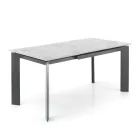 Table extensible jusqu'à 170 cm en acier et céramique - Sphinx Viadurini