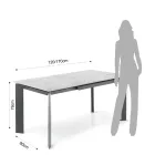 Table extensible jusqu'à 170 cm en acier et céramique - Sphinx Viadurini