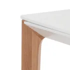 Table extensible jusqu'à 180 cm avec pieds en chêne massif et bois couleur ruthénium Viadurini