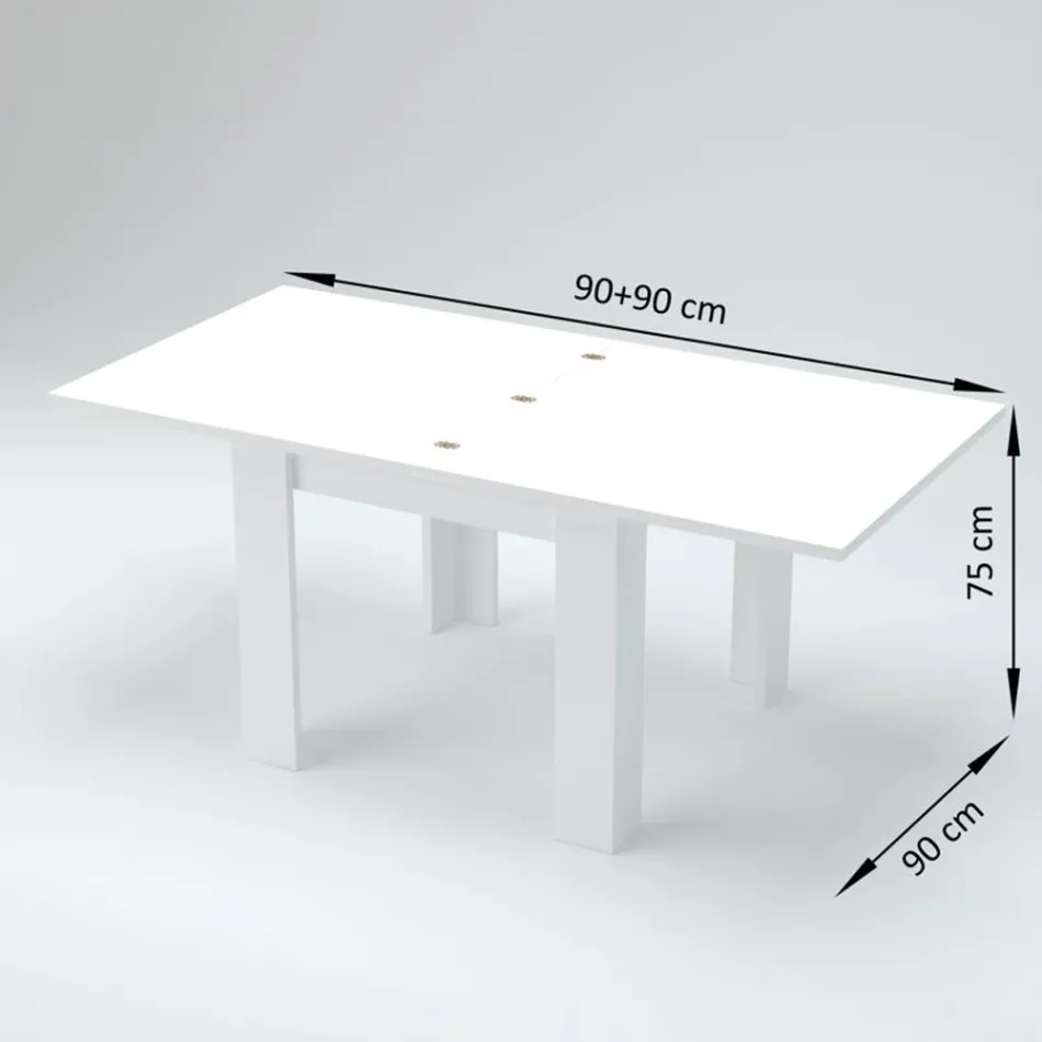 Table extensible en bois durable jusqu'à 180 cm - Perro Viadurini