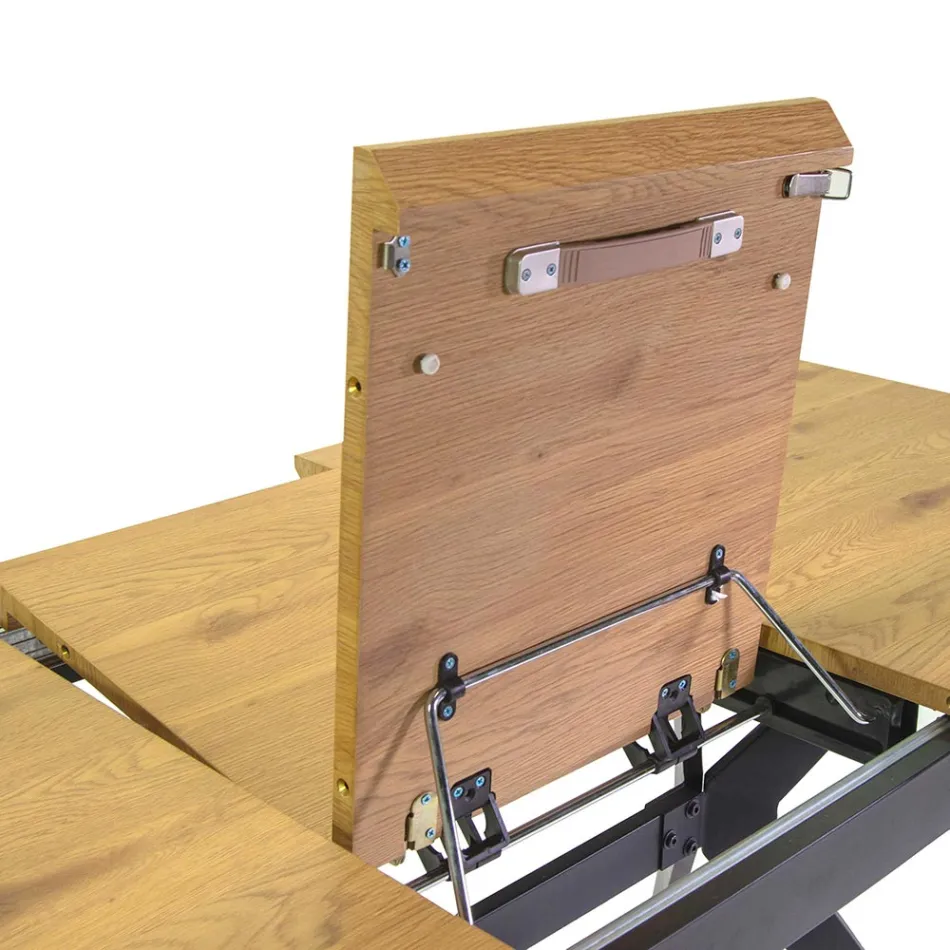 Table à rallonge 180 cm en MDF effet bois avec grain gaufré - Mousse Viadurini