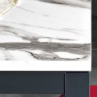 Table Extensible à 180 cm en Métal Anthracite Made in Italy - Beatrise Viadurini