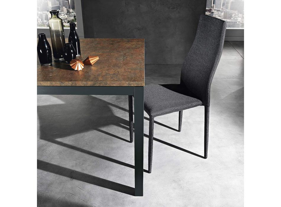 Table extensible à 180 cm en métal anthracite Made in Italy - Beatrise Viadurini