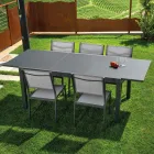 Table extensible 180 cm ou 220 cm avec plateau en verre trempé - Cartellina Viadurini