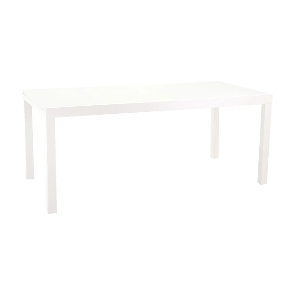 Table extensible 180 cm ou 220 cm avec plateau en verre trempé - Cartellina Viadurini