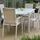 Table extensible 180 cm ou 220 cm avec plateau en verre trempé - Cartellina Viadurini