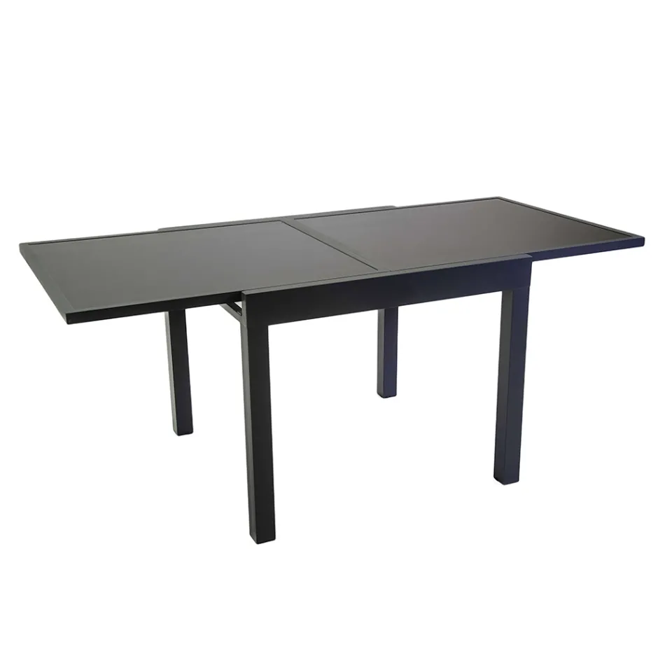 Table extensible 180 cm ou 220 cm avec plateau en verre trempé - Cartellina Viadurini