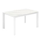 Table extensible jusqu'à 190 cm en céramique, mélamine et métal - Sara Viadurini