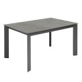 Table extensible jusqu'à 190 cm en céramique, mélamine et métal - Sara
