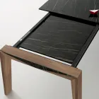 Table extensible à 2,4 m en bois massif et plateau en céramique - Antares Viadurini