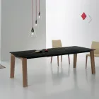 Table extensible à 2,4 m en bois massif et plateau en céramique - Antares Viadurini