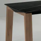 Table extensible à 2,4 m en bois massif et plateau en céramique - Antares Viadurini