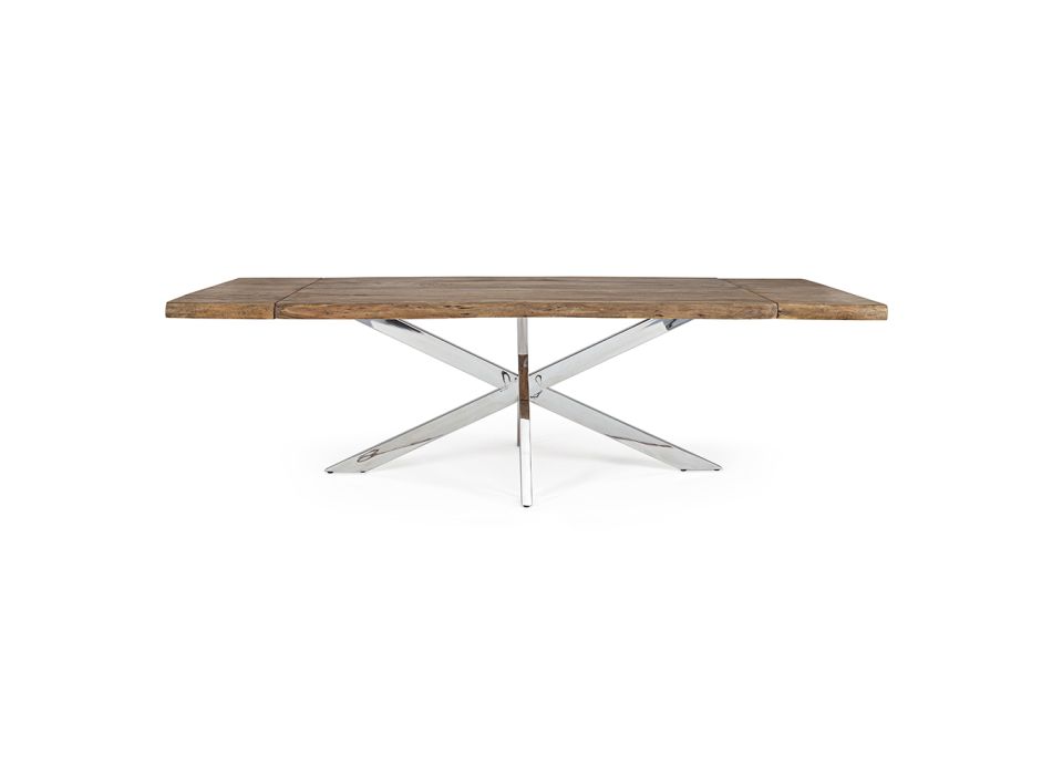 Table extensible jusqu'à 2,6 m en bois fait main Homemotion - Plutarco Viadurini