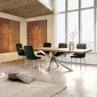 Table extensible jusqu'à 2,6 m en bois fait main Homemotion - Plutarco Viadurini