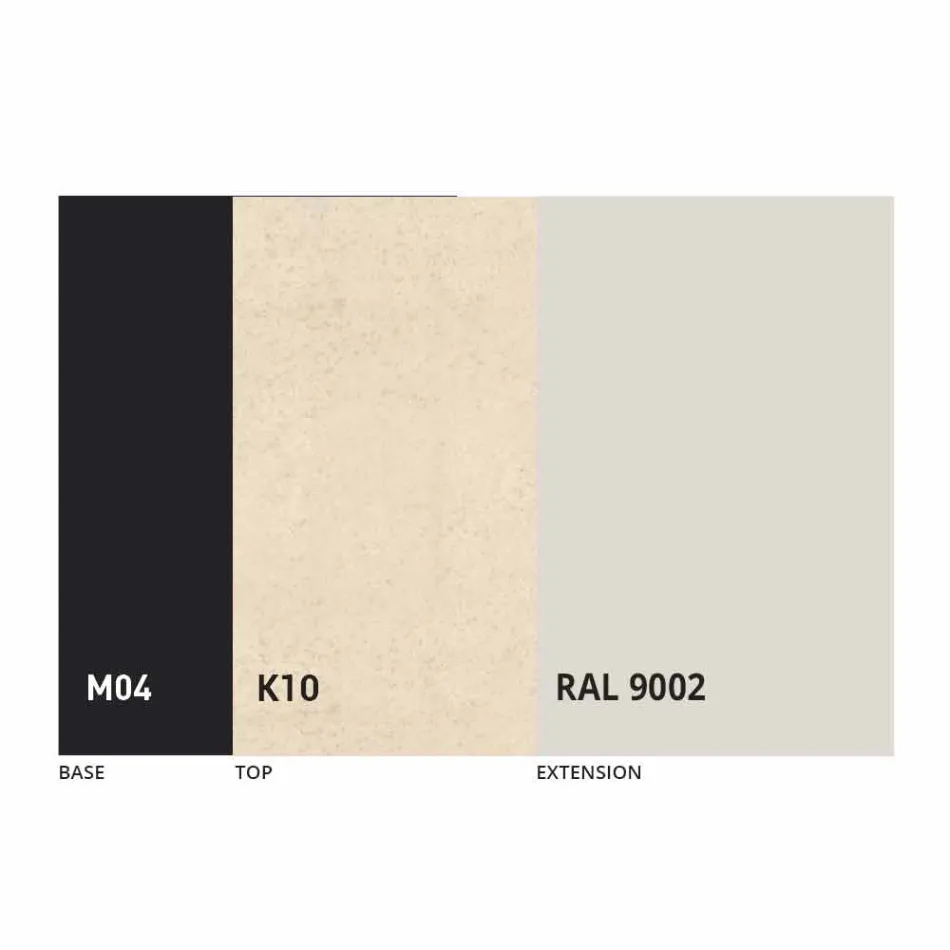 Table à manger extensible jusqu'à 2,8 m en céramique et pieds en métal - Paoluccio Viadurini