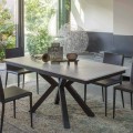 Table à manger extensible 2,8 m en céramique et pieds en métal - Paoluccio