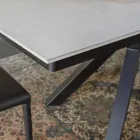 Table à manger extensible jusqu'à 2,8 m en céramique et pieds en métal - Paoluccio Viadurini