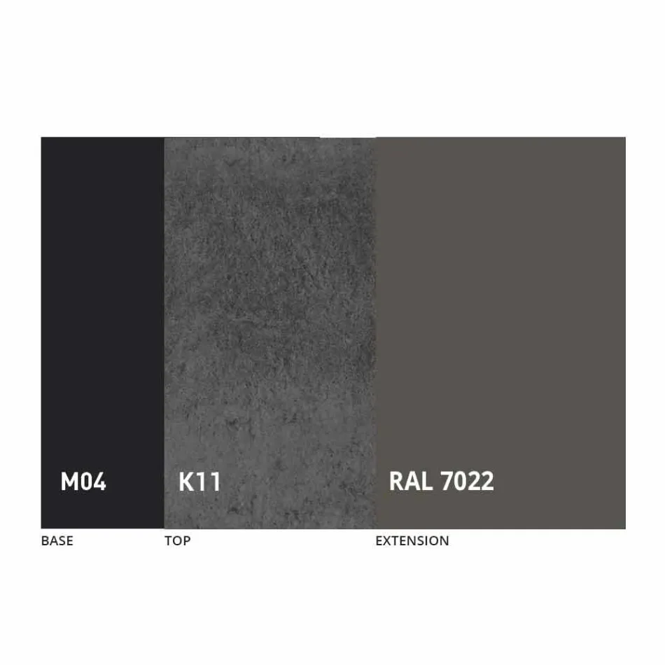 Table à manger extensible jusqu'à 2,8 m en céramique et pieds en métal - Paoluccio Viadurini