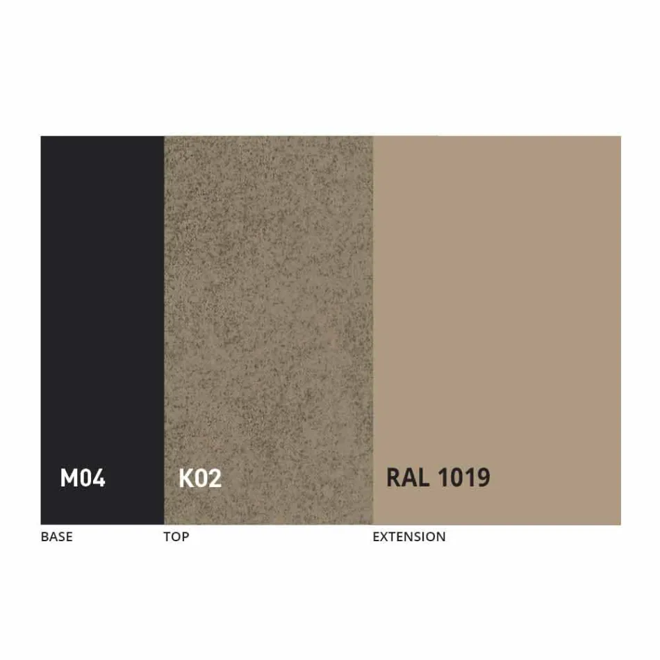 Table à manger extensible jusqu'à 2,8 m en céramique et pieds en métal - Paoluccio Viadurini