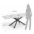 Table Extensible jusqu'à 200 cm Piètement en Acier Noir - Torio Viadurini