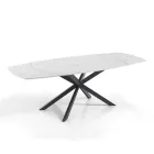 Table Extensible jusqu'à 200 cm Piètement en Acier Noir - Torio Viadurini