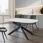 Table Extensible jusqu'à 200 cm Piètement en Acier Noir - Torio Viadurini