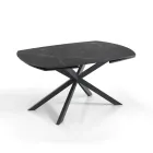 Table Extensible jusqu'à 200 cm Piètement en Acier Noir - Torio Viadurini
