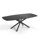 Table Extensible jusqu'à 200 cm Piètement en Acier Noir - Torio Viadurini