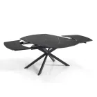 Table Extensible jusqu'à 200 cm Piètement en Acier Noir - Torio Viadurini