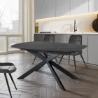 Table Extensible jusqu'à 200 cm Piètement en Acier Noir - Torio Viadurini