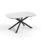 Table Extensible jusqu'à 200 cm Piètement en Acier Noir - Torio Viadurini