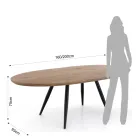 Table Extensible jusqu'à 200 cm avec Pieds en Métal Noir - Lithium Viadurini