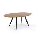 Table Extensible jusqu'à 200 cm avec Pieds en Métal Noir - Lithium Viadurini
