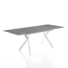 Table extensible jusqu'à 200 cm en céramique et acier - Belone Viadurini
