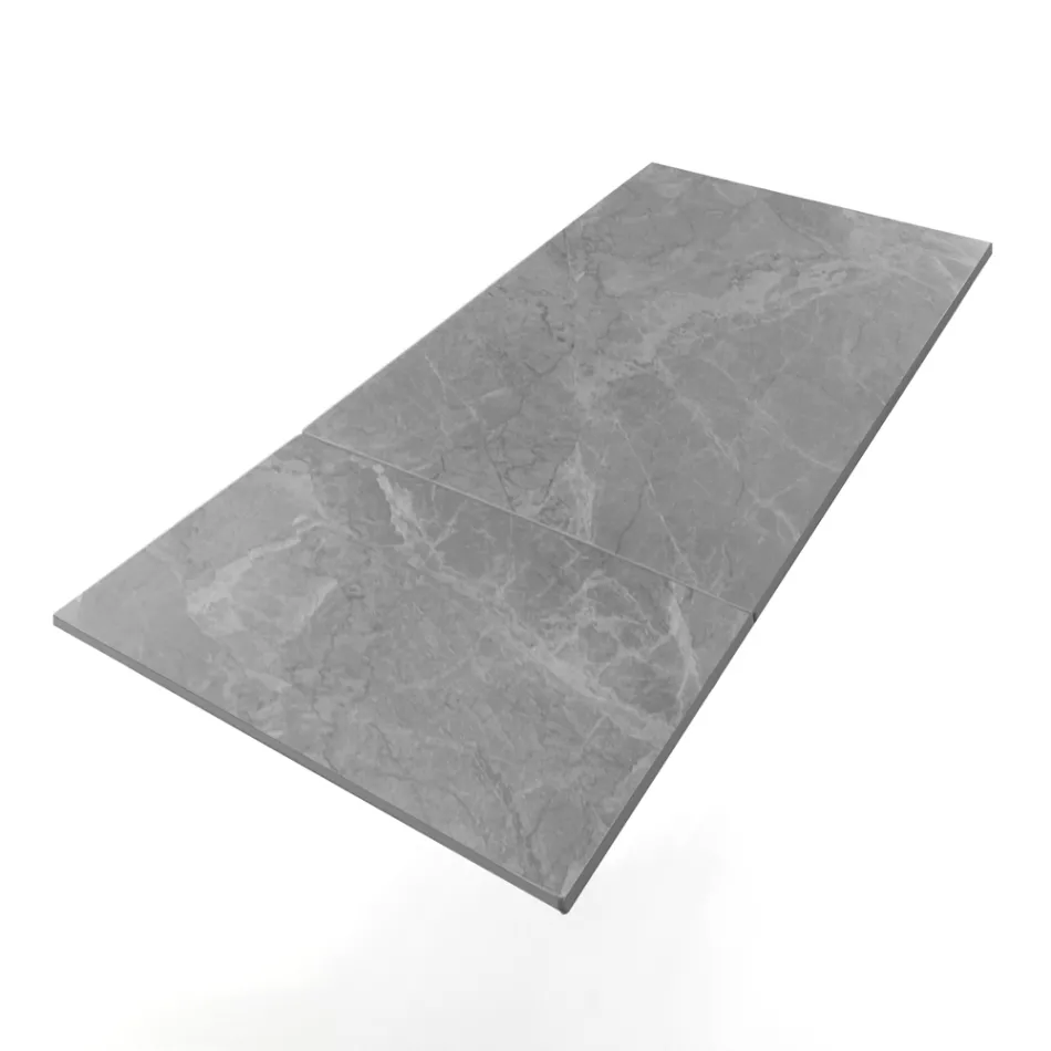 Table extensible jusqu'à 200 cm en céramique et acier - Belone Viadurini