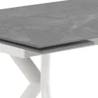 Table extensible jusqu'à 200 cm en céramique et acier - Belone Viadurini